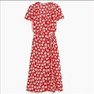 NWOT Floral Wrap Midi Dress, J. Crew
